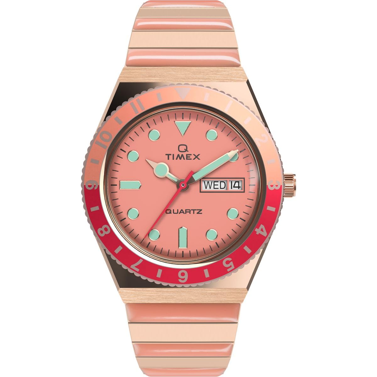 

часы Timex Q TIMEX Q TIMEX Malibu TW2V38600 Кварцевые 5 АТМ водонепроницаемые пластиковые розовые циферблаты нержавеющая сталь [TIMEX] Женские [предмет]