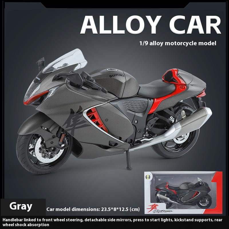 1/9 SUZUKI HAYABUSA Motorcycle Model, Rearview Mirror Removable, Simulated Lighting, Adult Collectible Ornaments, Boy Gifts