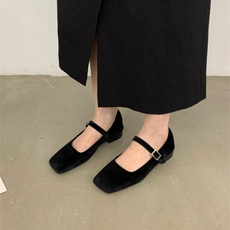 

Bailamos 2025 Women Velvet Flats Round Toe Shallow Soft Ballerina Shoes Ladies Casual Dress Shoes Ballet Loafers Classics Mujer 35