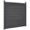 VidaXL Fence Panel Set, Fence Wall, Barrier with Post, Garden Border Patio Terrace, Grey 353x186 3211831