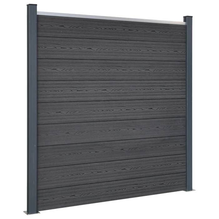 VidaXL Fence Panel Set, Fence Wall, Barrier with Post, Garden Border Patio Terrace, Grey 353x186 3211831