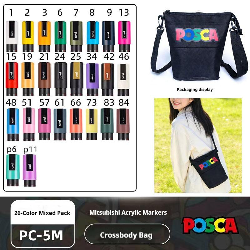 Japanese POSCA Acrylic Marker Set 32Vibrant Colors,1M/3M/5M,Quick-Drying&Smudge-Proof for Professional Artists,Students&Crafters
