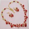 Elegant Butterfly Pearl Jewelry Set: Necklace, Earrings & Bracelet for Weddings