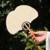 Exquisite Rice Paper Fan Chinese Style Ginkgo Round Fan Props For Photographs Hand Fan Home Decoration Calligraphy Crafts