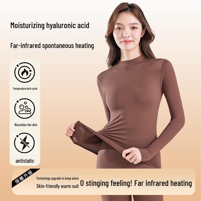 Women's Seamless Cotton Turtleneck Top - Thin, Warm, No-Pill, Autumn/Winter 2024 Collection