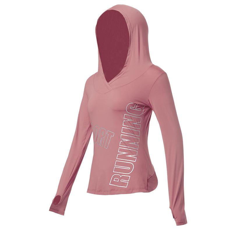Damen Schnelltrocknender Kapuzen-Sonnenschutz-Pullover - Modische Dünne Langarm-Sportjacke für Laufen & Fitness
