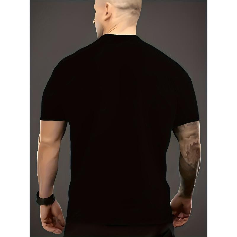 European Sizes Men'S Casual Stylish T-Shirt, Regular Fit, Short Sleeves, Round Neck, Featuring Trendy Print Design