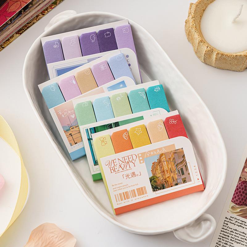 Office School Supplies Index Label Stickers High Looking Creative Memo Mark Classification Girl Heart Prayer Color Kawai Lovely