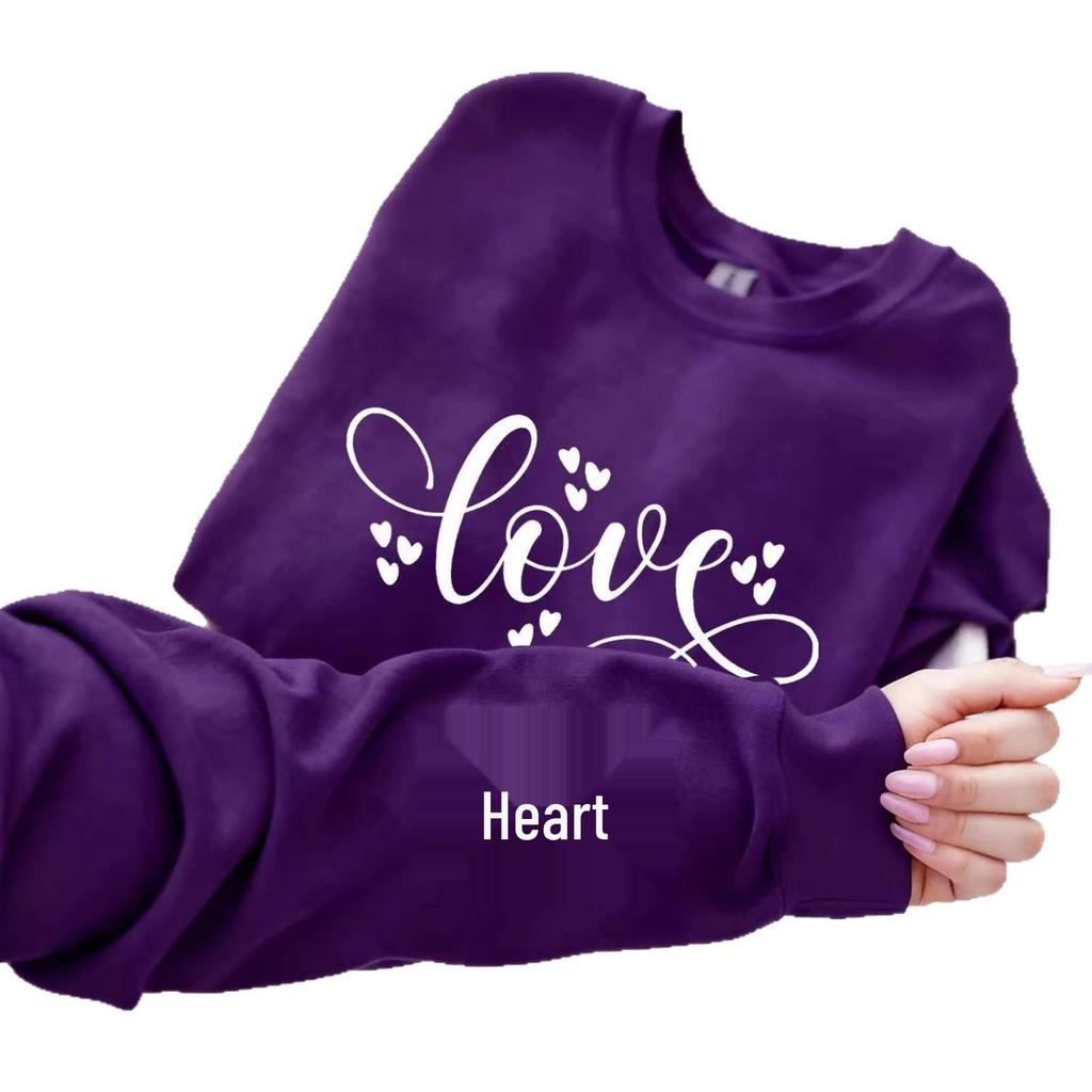 Heart Print Versatile Women's Hoodie - Fashionable & Comfortable for Autumn/Winter