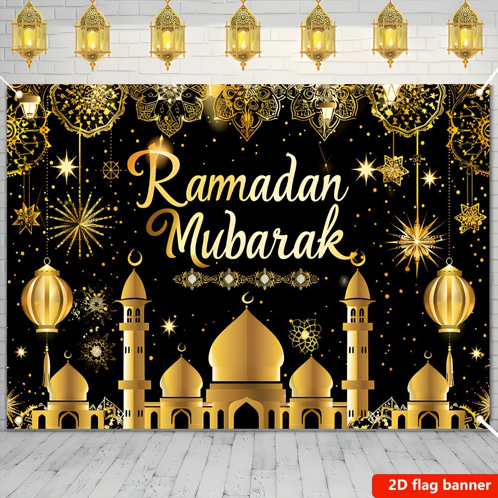 Eid Mubarak Party Banner, Polyester Fabric, for Bedroom Living Room Party Decor