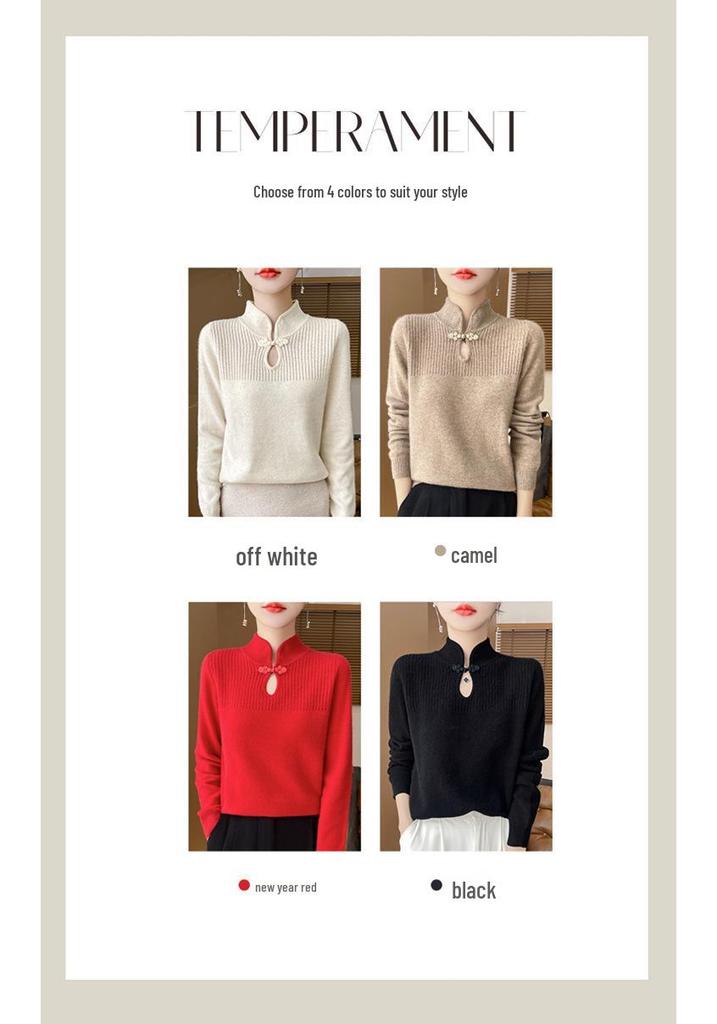 Women's Velvet Stand-up Collar Knitwear: Stylish & Warm Autumn/Winter Sweater