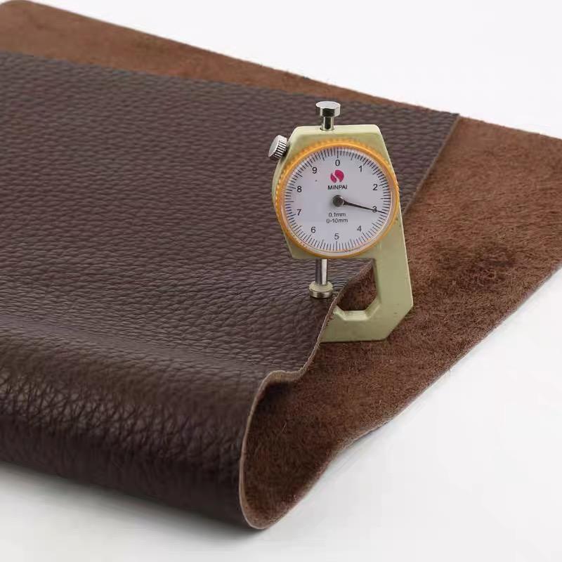 3mm Coffee Colored Thick Cowhide Leather, Deep Brown Top Layer Genuine Leather Fabric, Car Sofa Seat Cushion, Yoga Mat, Cooling