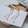 Yori Fashion Freshwater Pearl Tassel Pendant Spiral Earrings for Women 18k PVD Plated Summer Jewelry 2025