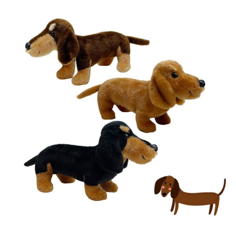 Cute And Cuddly Shorthair Dachshund Plush Toy Available In 3 Colors!" Characters)