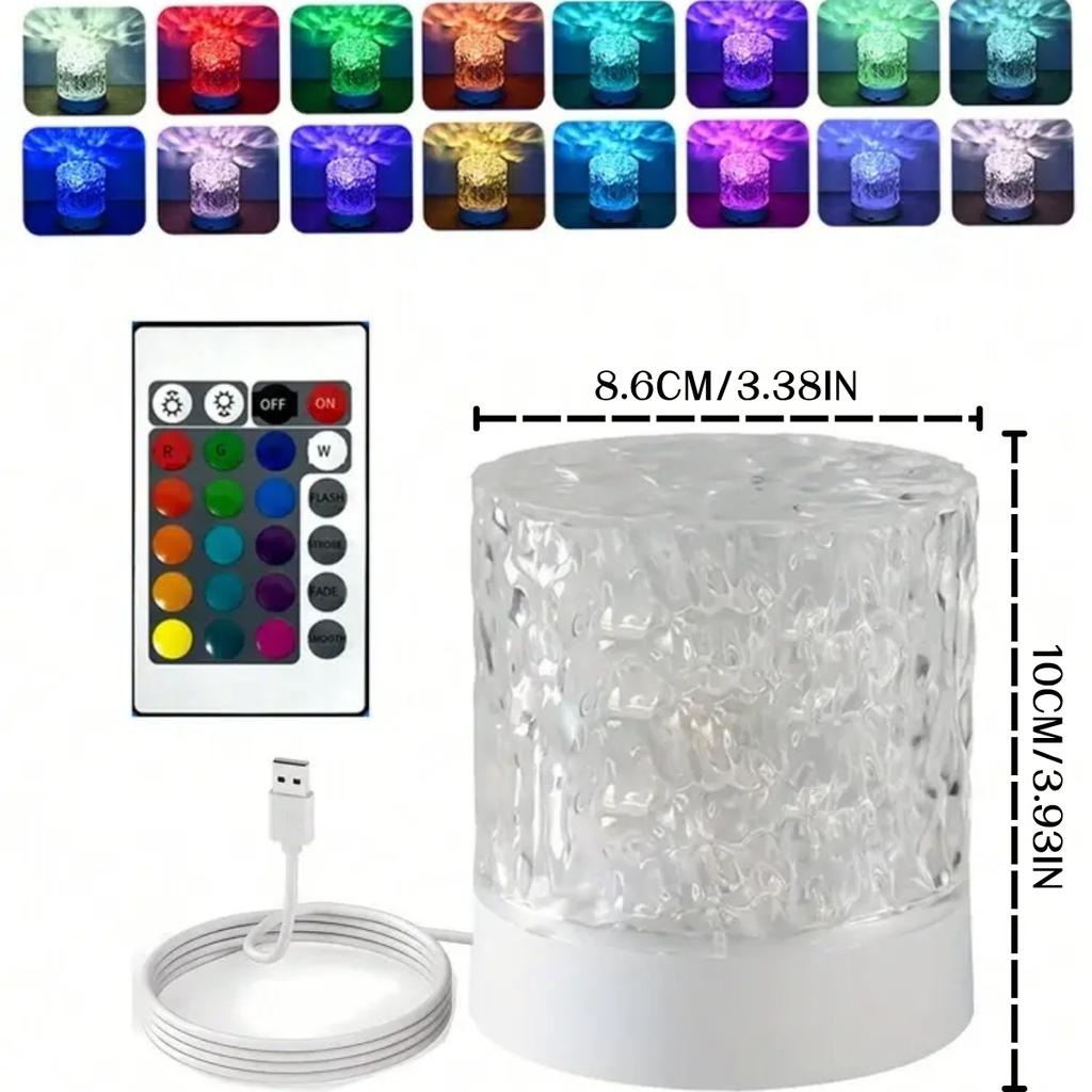 RGB16 color water ripple ambient light, bedroom light and shadow atmosphere, rotating table lamp, bedside night light