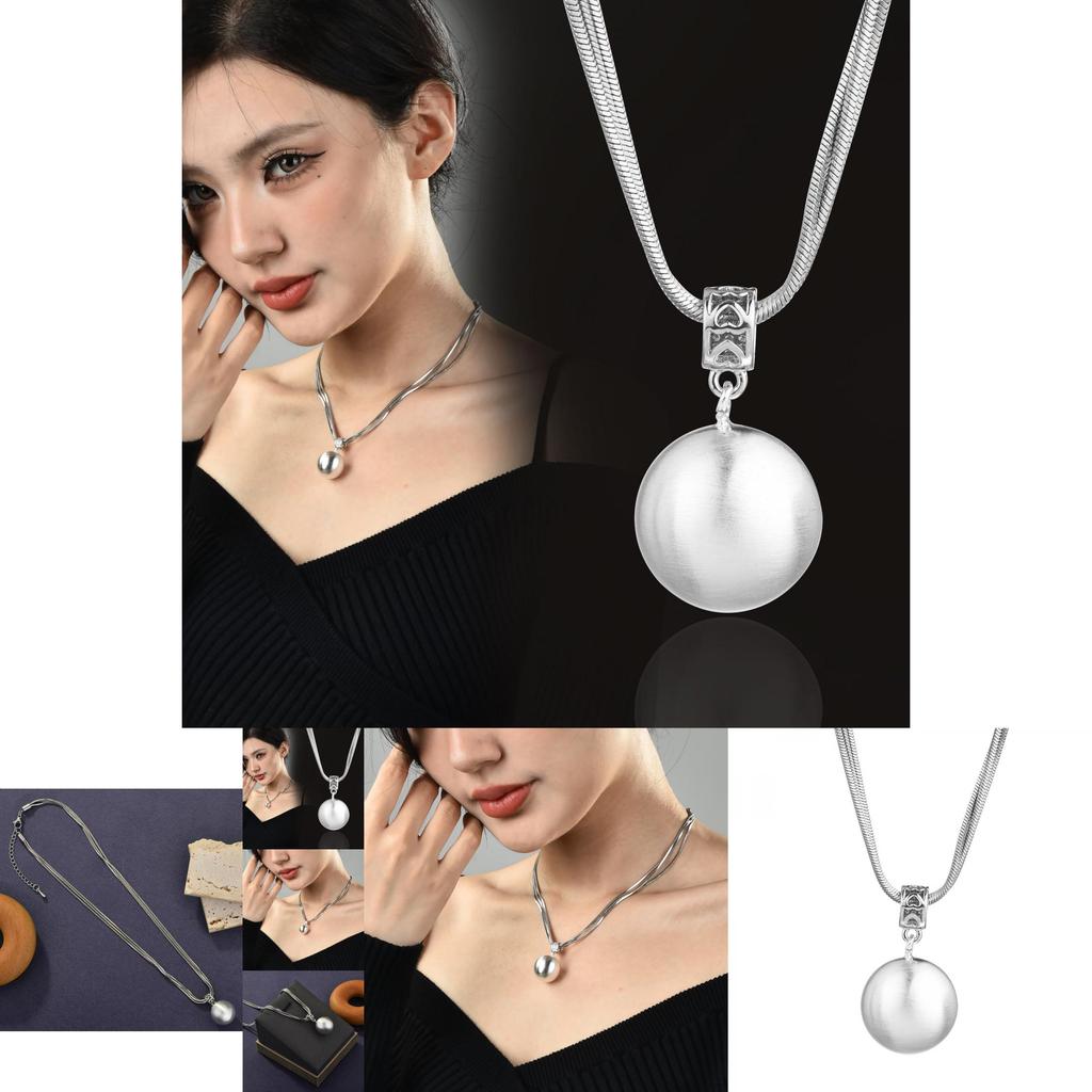 High-end Titanium Steel Pearl Necklace For Women Featuring Unique Layered Snake Chain