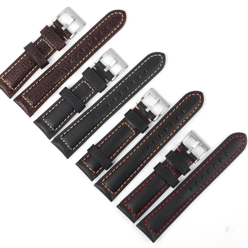 Crazy Horse Leather Strap 18mm 19mm 20mm 22mm Watch Band Men Women Sport Bracelet Replacement Belt Watches Accessories