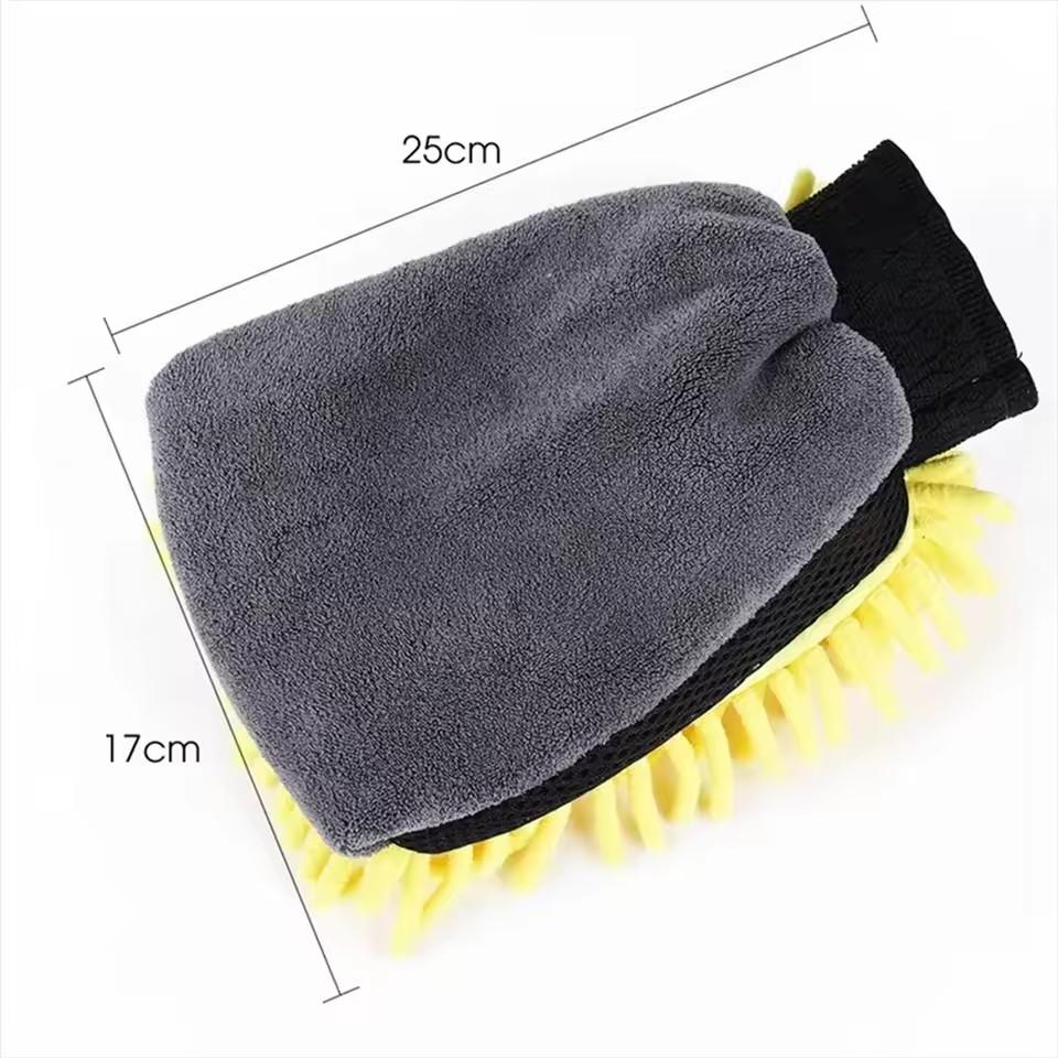 1/5 Stück Autowaschhandschuhe Wasserdichte Mikrofaser Chenille Handschuhe Autoreinigungshandschuh Detaillierungsbürste Autopflege Doppelseitiger Handschuh