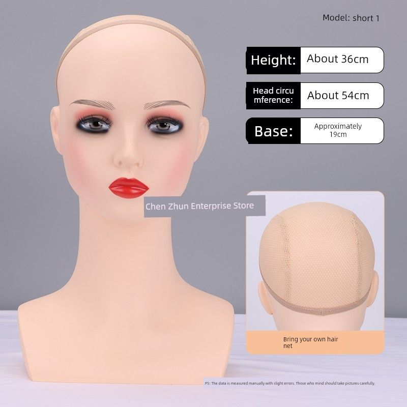 

ПВХ Женская голова манекена Короткая Новинка Голова-модель для парика Манекен Голова M Женская голова манекена Шляпа Шарф Украшение Голова манекена Red Lips-Short 1