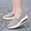 Fashion Autumn Women Woven Shoes Loafers Platform Handmade Elastic Slip on Nylon Woven Casual Wedges Shoes Lady Sneakers
