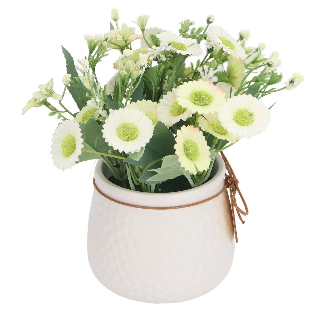 Små konstgjorda krukväxter Mini falska krukväxter Falsk prästkrageprydnad Hem Inomhus Utomhusdekor 7146B 01 Gul med