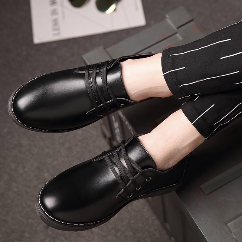 Brogue Formal Shoes Men Leather Dress Shoes Genuine Retro Pointed Toe Oxford Male Footwear Lace-up