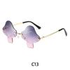 Novel Irregular Mushroom Shape Sunglasses Retro Trendy Fun Rimless Sun Glasses for Women Men Halloween Decorations Party Favor