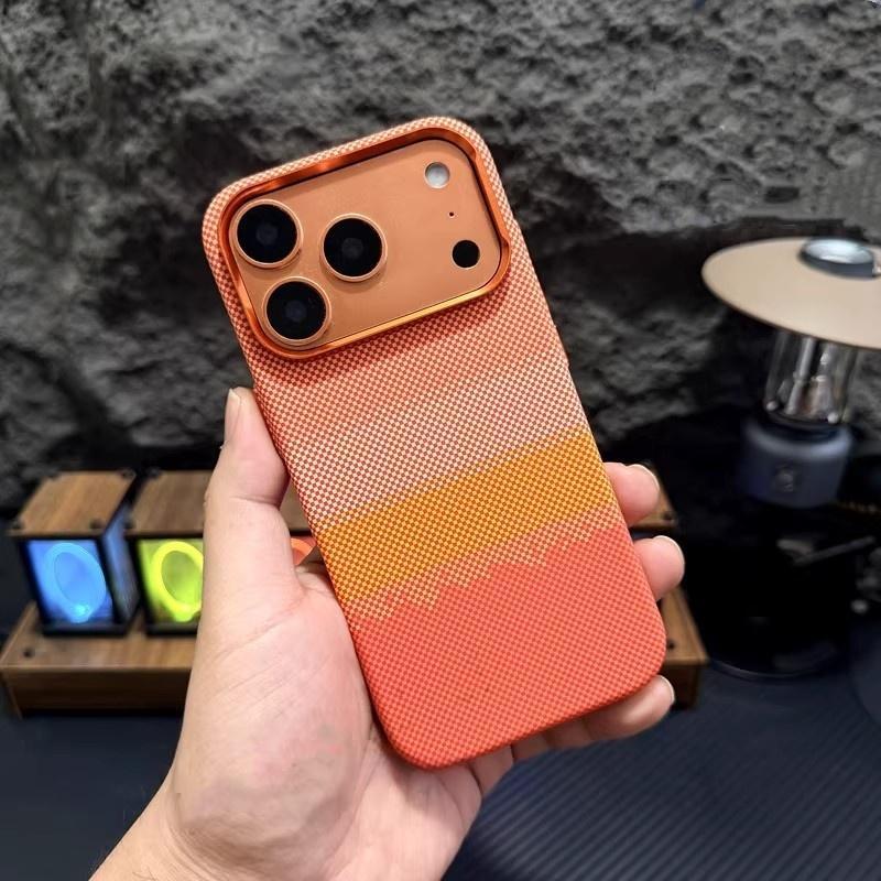 Apple 17PROMAX Orange Sunset Kevlar Magnetic Phone Case for iPhone16 Premium Case 15