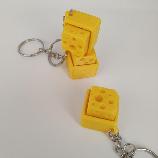 1/2/3/5Pcs 3D Printed Cheese Fidget Relief Cheese Keyboard Keychain Stress Decompression Button Clicker Sensory Fidget Toy