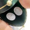 Huitan Dazzling Oval Stud Earrings for Women Full with CZ Fashion Versatile Female Earrings Fancy Gift High-quality Girl Zircon