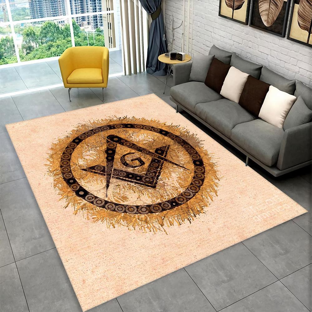 Alfombra de área de anillo Illuminati masónico masón 3D, alfombra de ojo que todo lo ve para decoración de felpudo de sala de estar y dormitorio, alfombra antideslizante