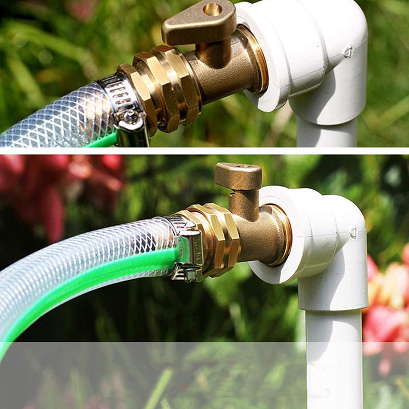 3/4 Garden Hose Shutoff Valve Brass Water Hose Faucet Connector For Garden Watering Coupler Joint Connect Repair