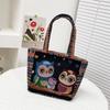 Embroidered Canvas Tote Bag - Chinese Style for University Women