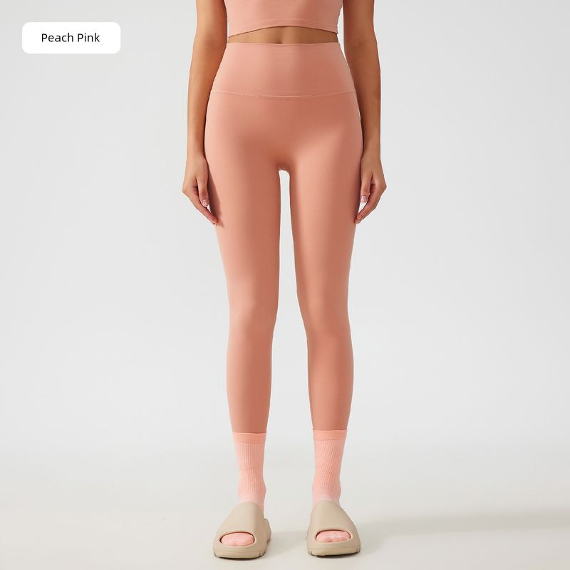 Lu Same Style Free Size Nude Feel No Embarrassment Line Yoga Pants Female 2025 Best Selling Hip Raise Shaping Sports Workout Ankle Length Pants