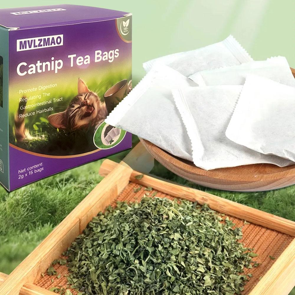 Catnip Tea Bag Soaking Water Replacement Pouch Cat Grass Teabag Toy Pet Multipurpose Cat Treats Vitamins Indoor Catnip
