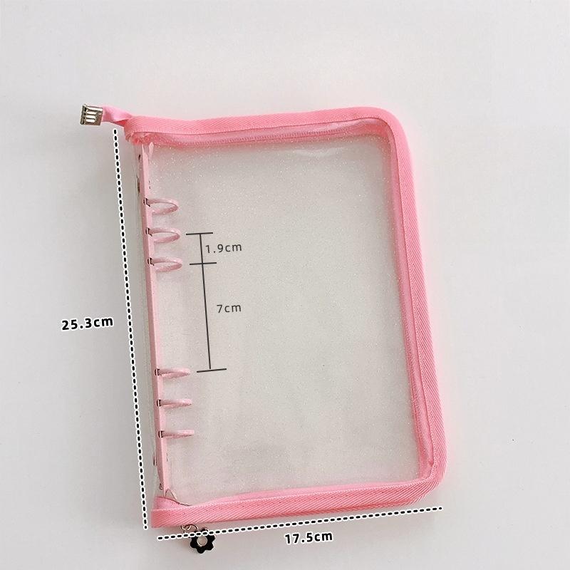 Sparkly Ins Style A5 6 Rings Binder Zipper Pvc Organizer For 3/5Inch Po Cards Binder Pocards Jewelry And Polaroids Collects