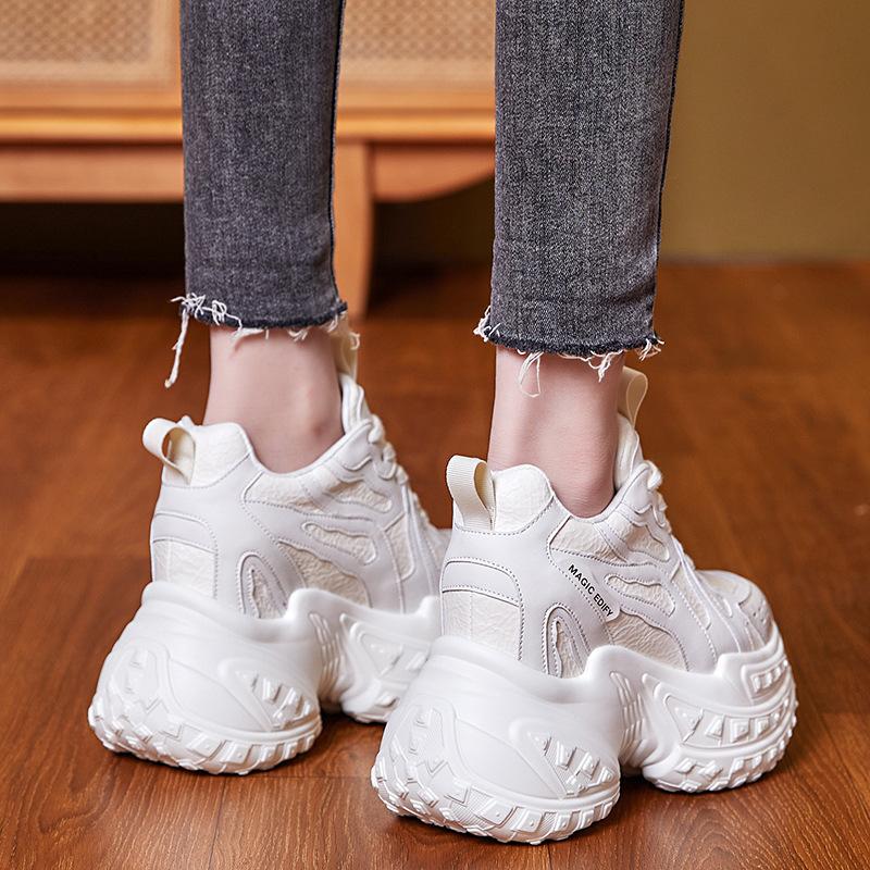 Inner height increase 12 new breathable dad shoes thick-soled mesh small sports and leisure shoes A