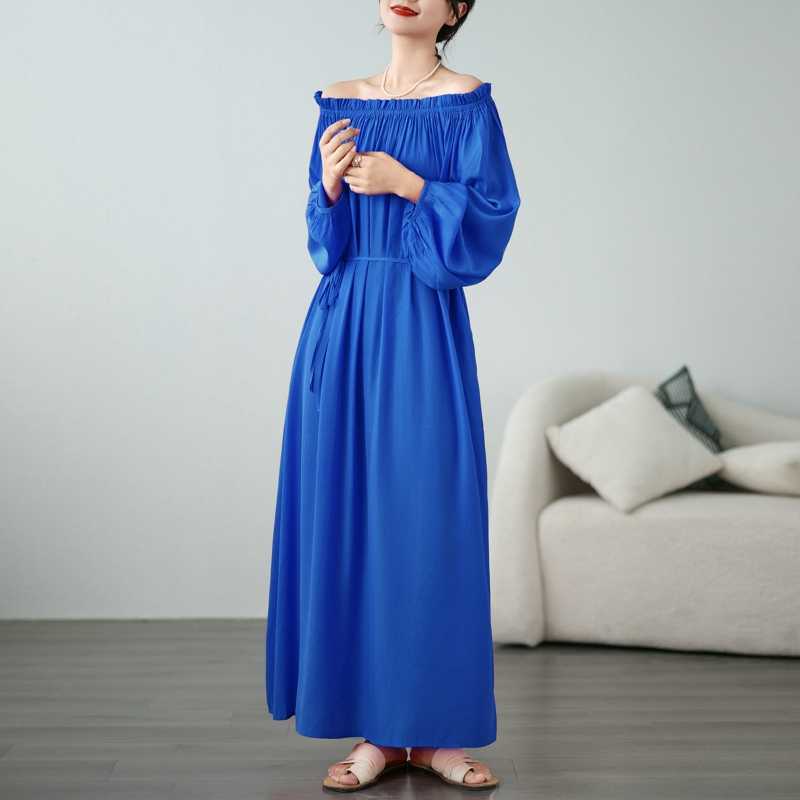 Round Neck Loose Long Dress