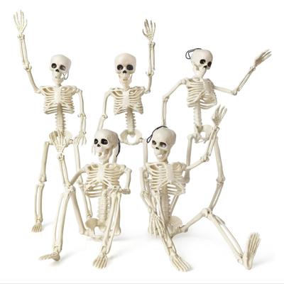1/2 ks Halloweenská lebka a kostlivec, Pohyblivý kostlivec, Kosti lidského tvaru, Domácí halloweenské party dekorace, Hororové rekvizity pro strašidelný dům
