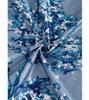 Fashion String Polyester Blossoms Eyelet Window Curtains (5 Feet, Blue) - 2 Piece, Floral | Light-Filtering