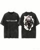 2B NieR Automata Torn Paper Effect Back Print Washed Crew Neck Short Sleeve Women And Men Comfortable T-shirt