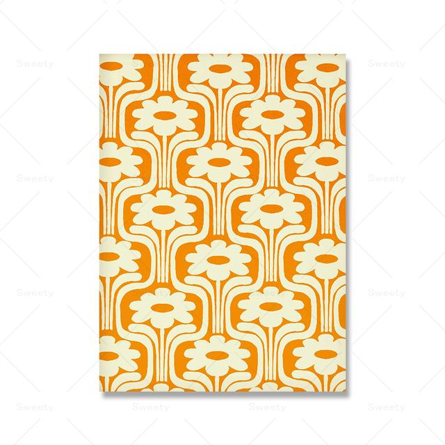 Pink and Orange Posters Dormitory Wall Art Painting Flowers Bright 70s Aesthetics Picture Nordic Living Room Home Decoration