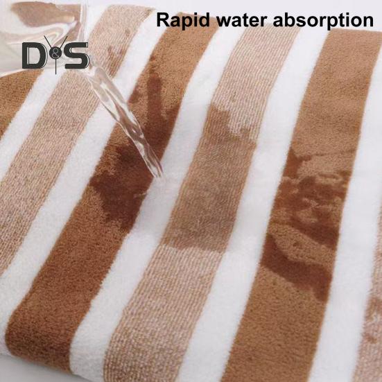 Coral Fleece Towel Set Striped Absorbent Bath Towel Lint Free Fade Resistant Towel Shower Wrap for Spa Poolside Daily Use