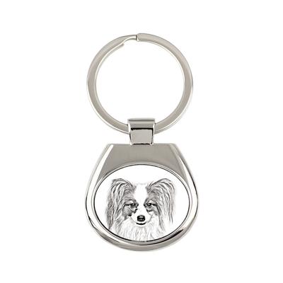 Papillon, Continental Toy Spaniel, Butterfly Dog - Keychain with a Dog, Keychain with a Print, Personalized Pendant from the Brand
