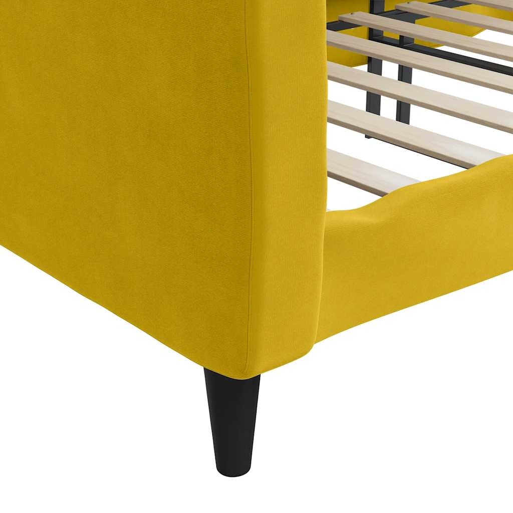 Vidaxl Sofa with Sleeping Function, Yellow, 100X200 Cm, Upholstered In Velvet