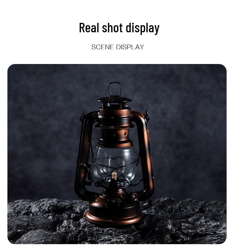 Retro Handheld Kerosene Lantern for Outdoor Camping and Decor