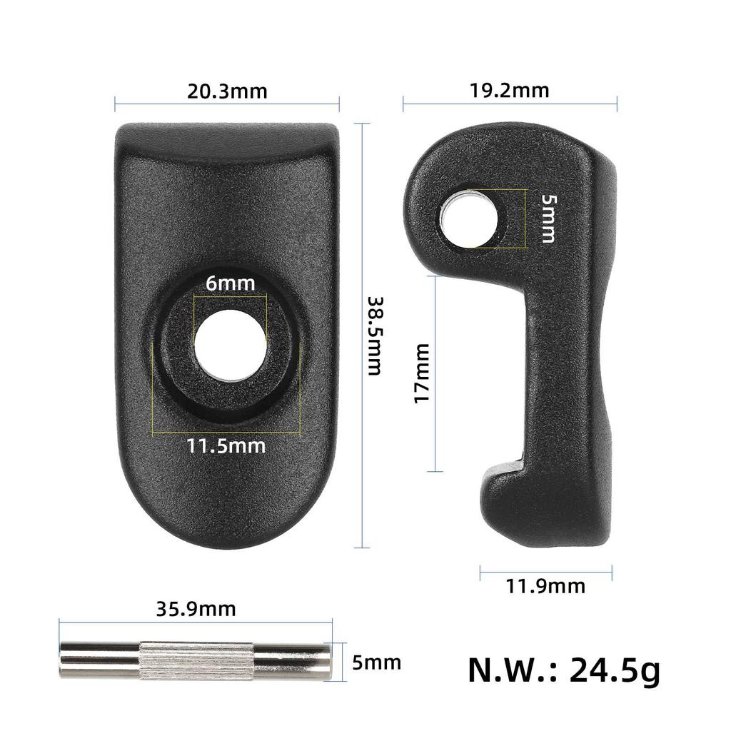 Černá skládací přezka západka a osa pro koloběžky xiaomi