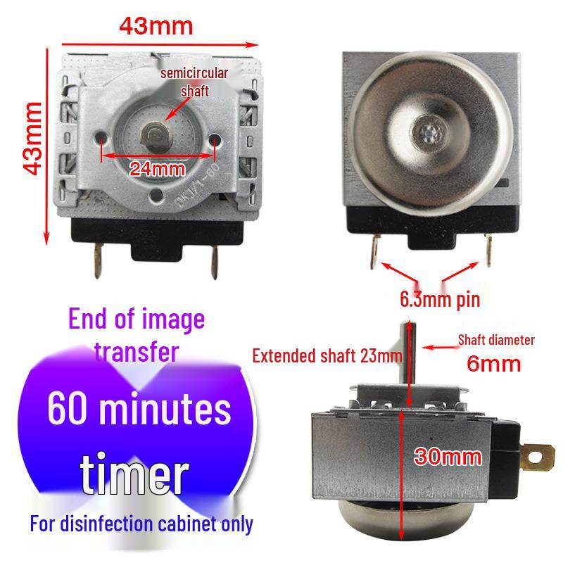 Timer per pentola a pressione elettrica e friggitrice ad aria con campanello, 60/90/120 Min, Interruttore temporizzatore a semicerchio/asse a croce
