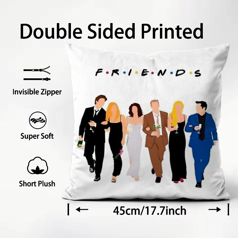 F-Friends TV Show Classic Cushion Cover Pattern Printed Pillowcase for Living Room Sofa Cushion Cover & Bedroom Decor