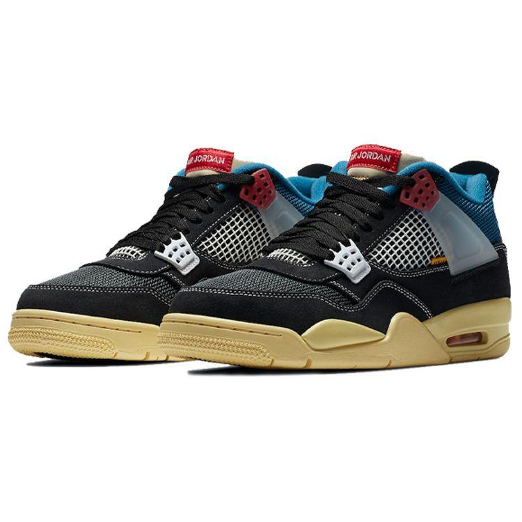 Union LA X Air Jordan 4 Retro Off Noir Unisex Sneakers Black Brigade-Blue Dark-Smoke-Grey DC9533-001